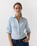 Load image into Gallery viewer, Classic Blouse in Pale Blue Silk Crepe De Chine
