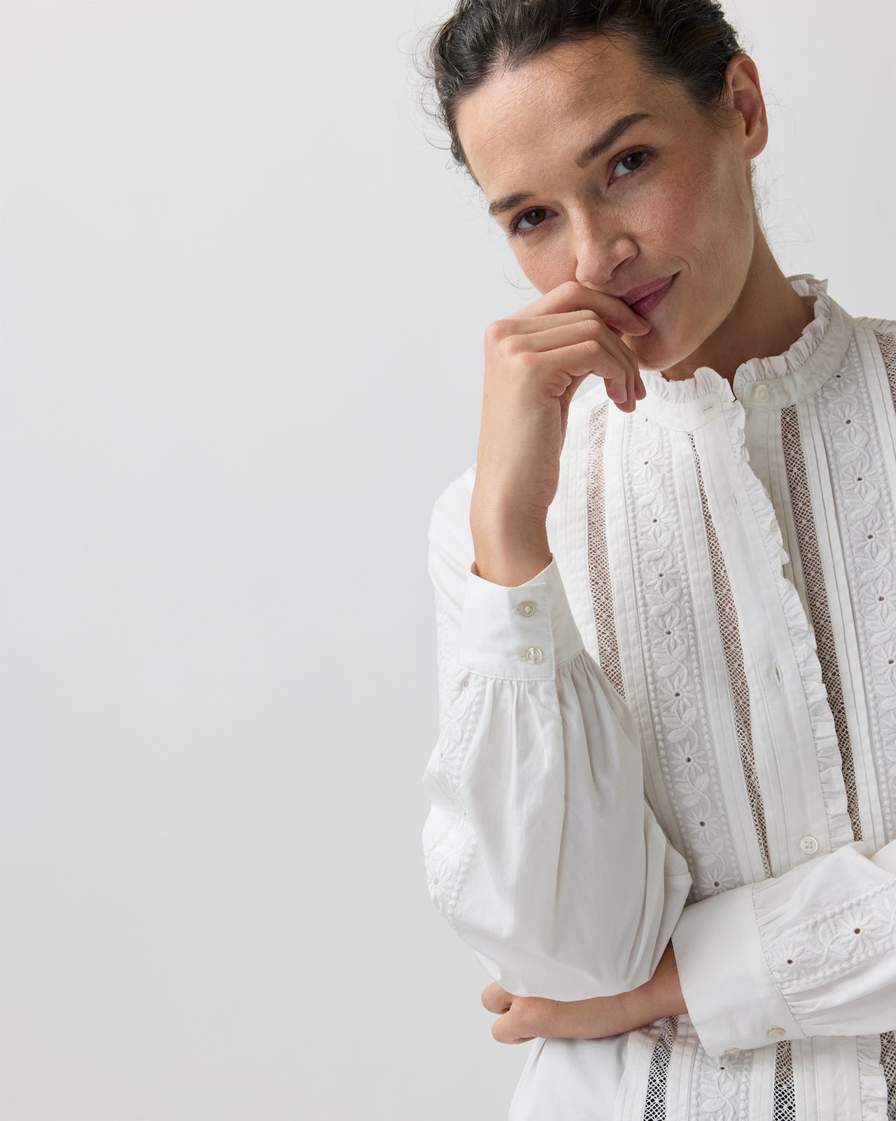 Letitia Blouse in White Poplin