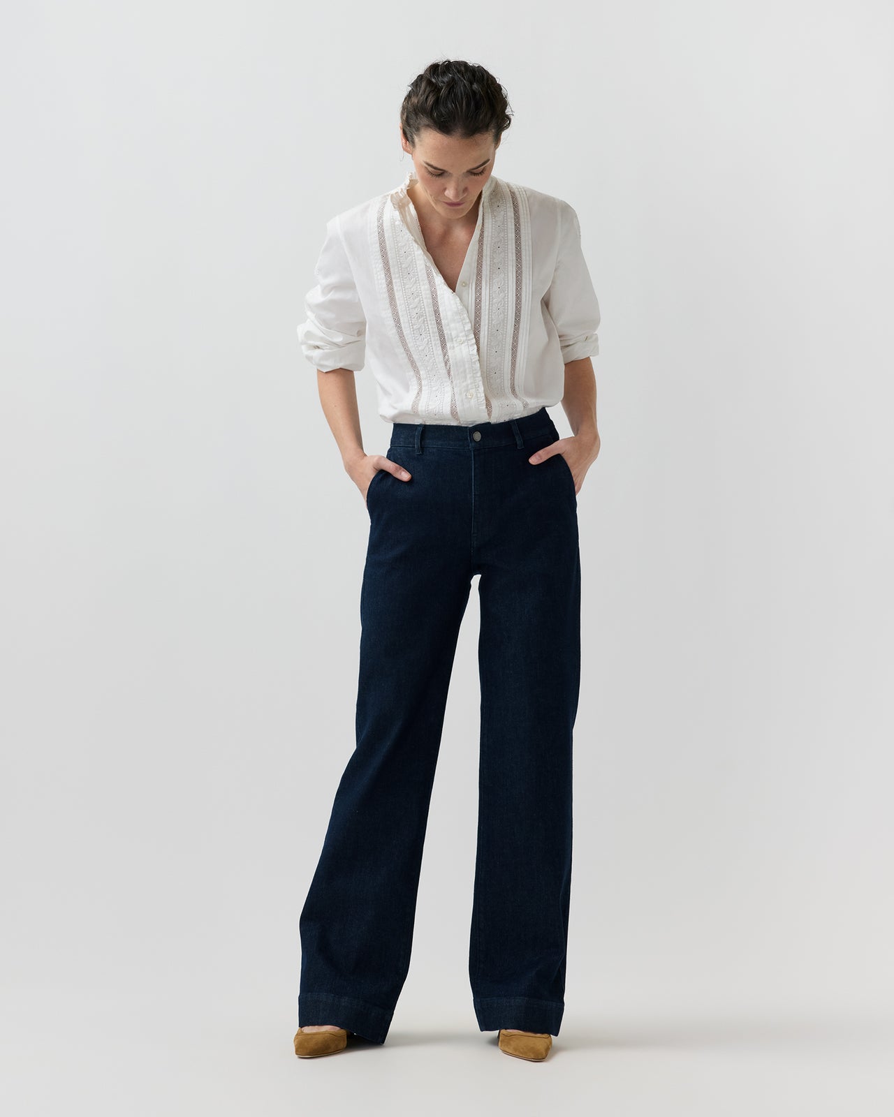 Letitia Blouse in White Poplin
