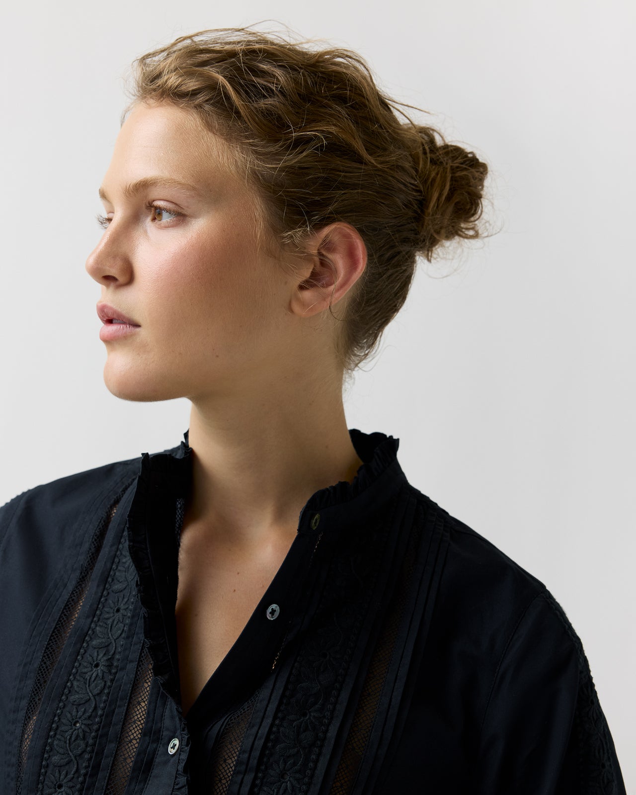 Letitia Blouse in Black Poplin