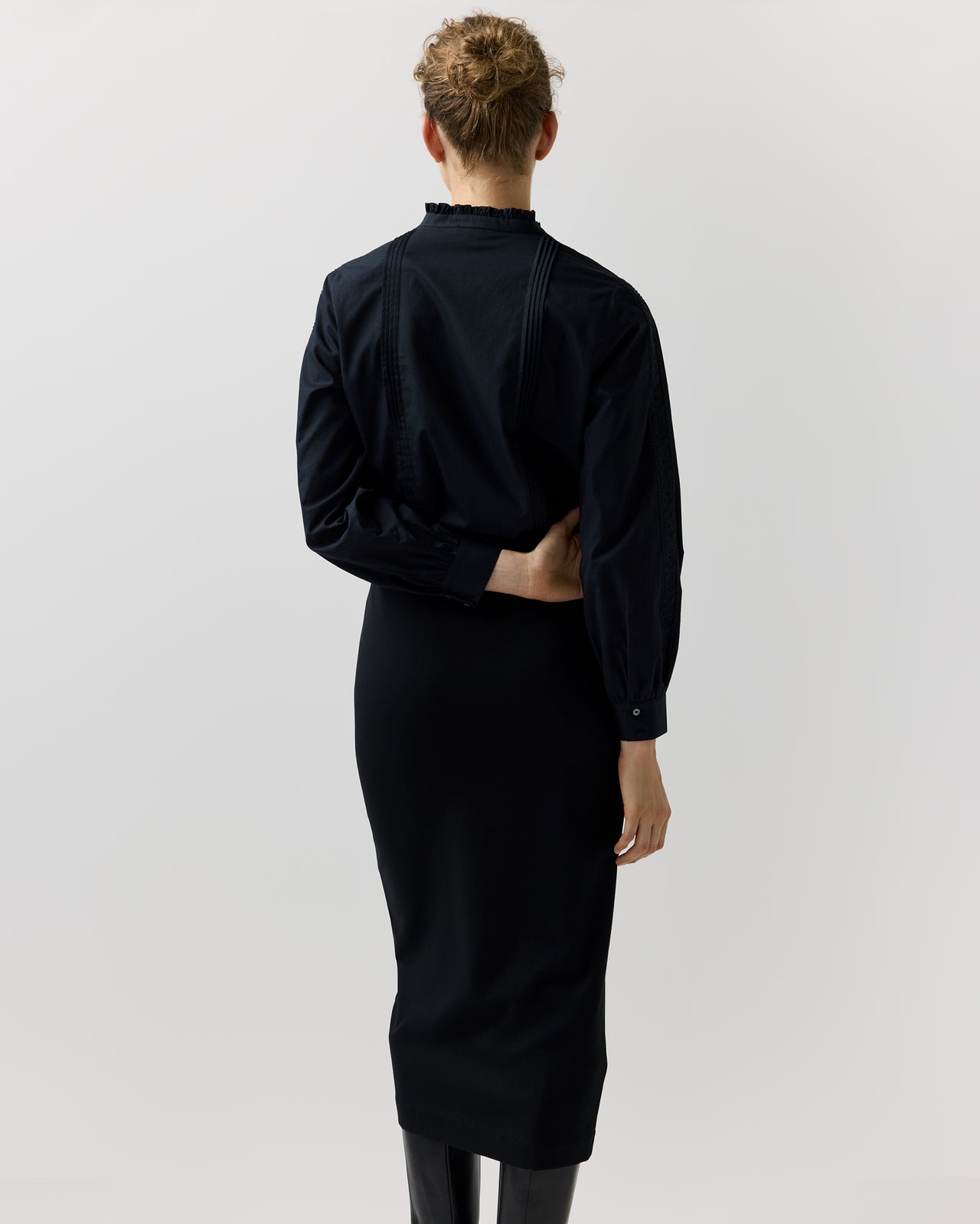 Letitia Blouse in Black Poplin