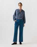 Load image into Gallery viewer, Sienna Top in Blue/Multi Small Floral Crinkle Cotton

