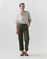 Load image into Gallery viewer, Sunny Blouse in Taupe/White Bengal Stripe Compact Cotton
