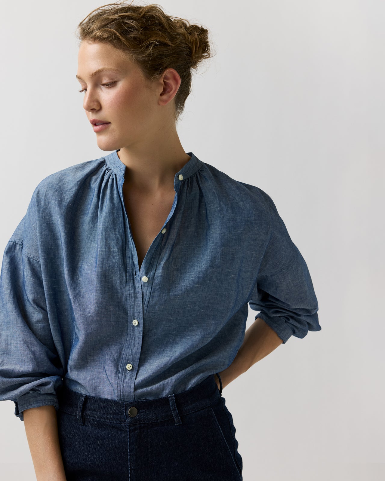 Sunny Blouse in Indigo Cotolino Chambray