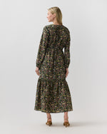 Load image into Gallery viewer, Aba Maxi Dress in Olive/Rose The West Garden Liberty Fabric Silk
