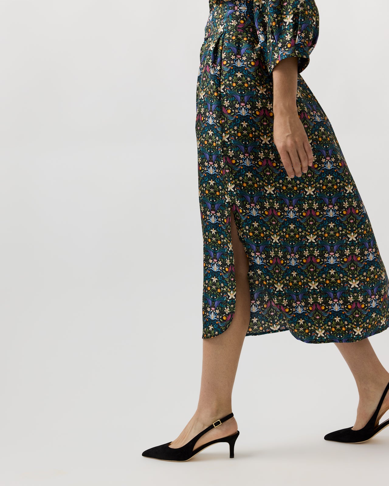 Tessa Dress in Forbidden Fruit Liberty Fabric Silk Twill