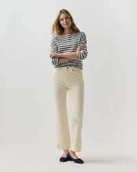 Kendall Flare 5-Pocket Jean in Ivory Stretch Corduroy