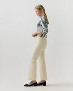 Load image into Gallery viewer, Kendall Flare 5-Pocket Jean in Ivory Stretch Corduroy
