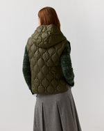 Load image into Gallery viewer, Jenny Cashball Hooded Vest in Olive Nylon
