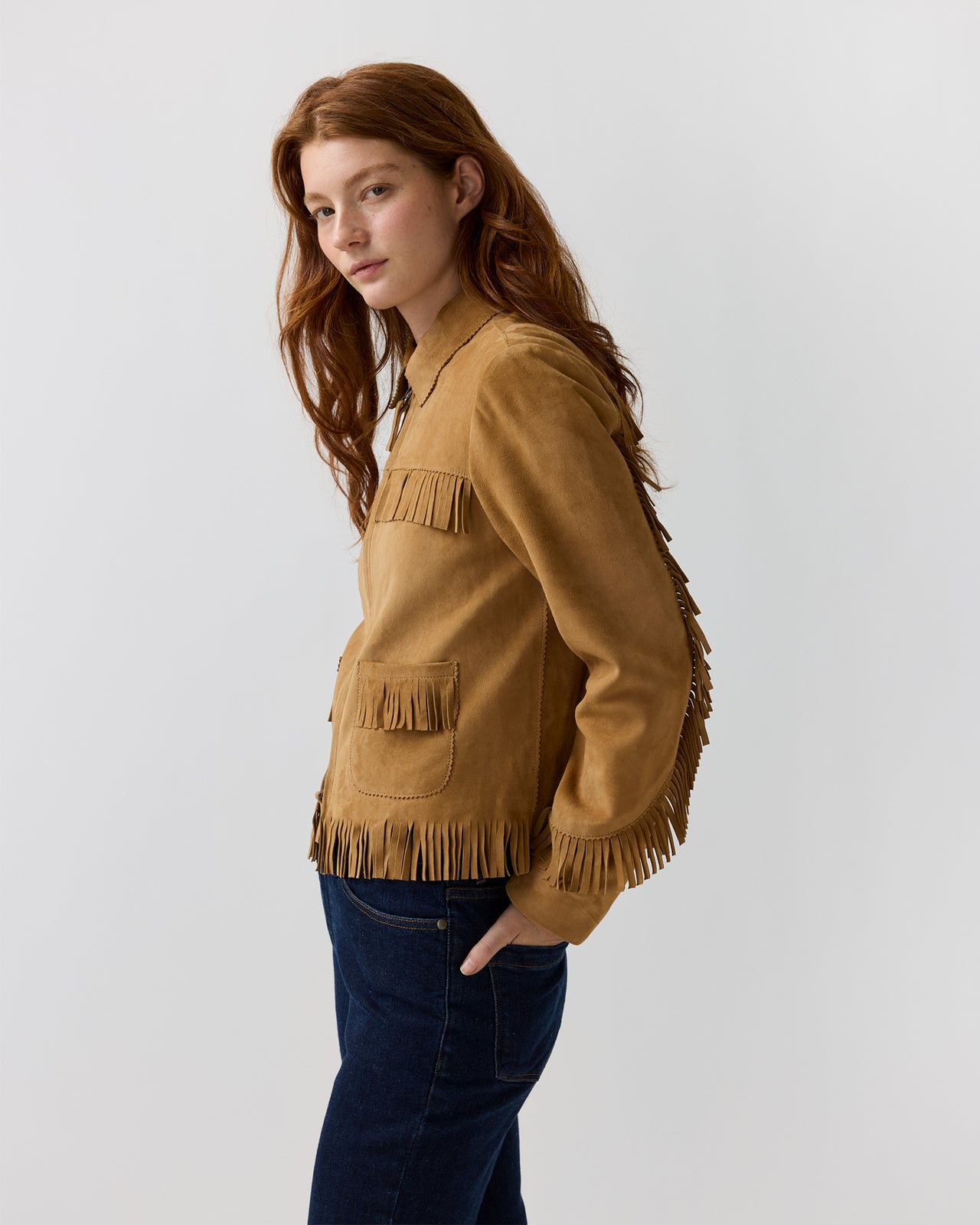 Lorena Jacket in Camel Suede