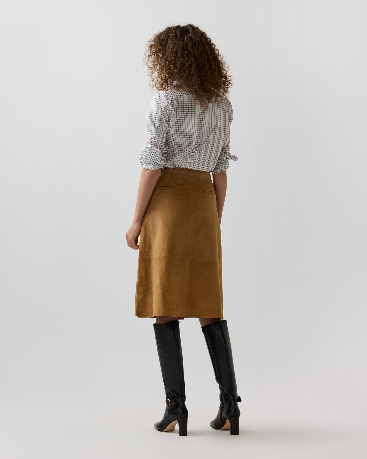 Janey Skirt in Camel Suede