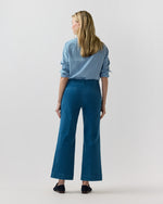 Load image into Gallery viewer, Frankie Cropped Pant in Petrol Stretch Corduroy
