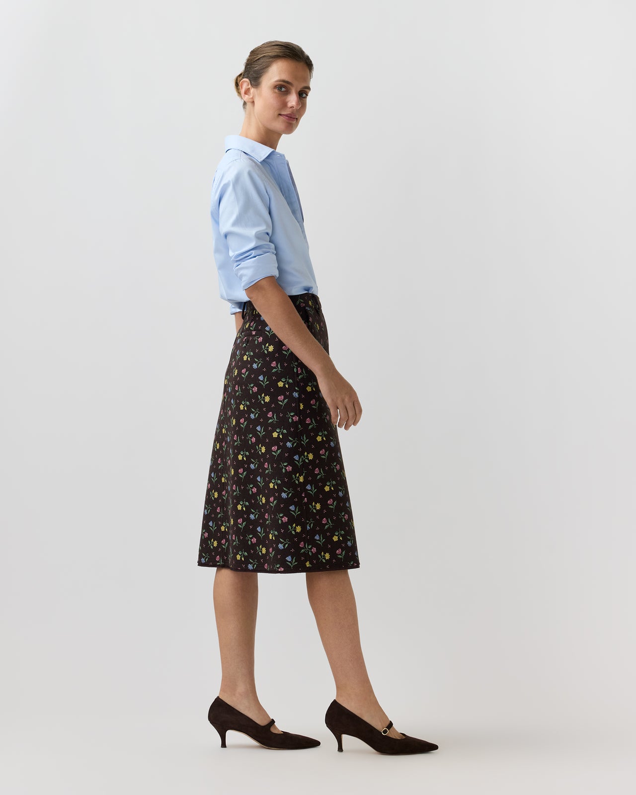 Connelly Skirt in Brown/Multi Royal Stitch Liberty Fabric Wool