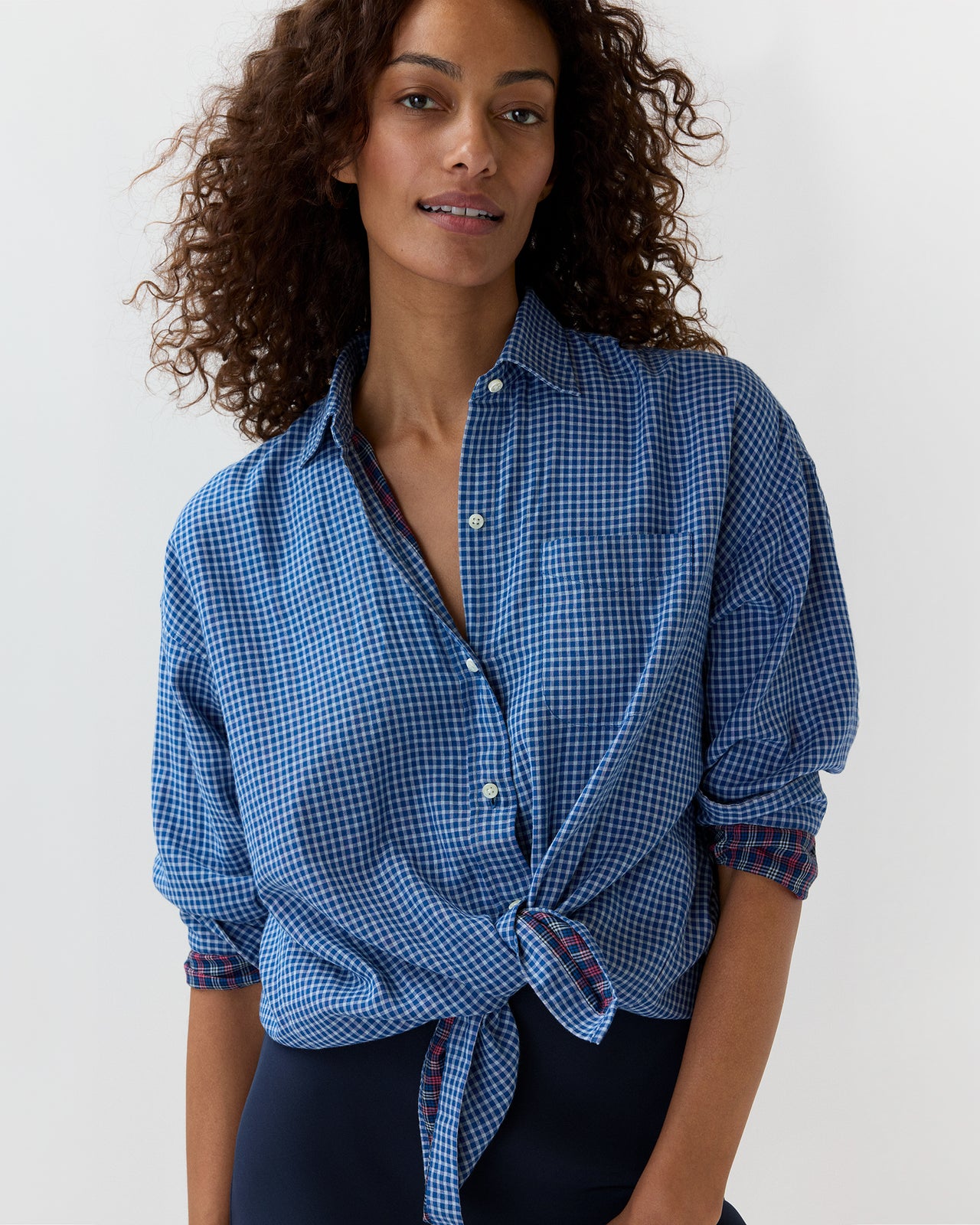 Weekender Shirt in Blue/Rose Double-Weave Check