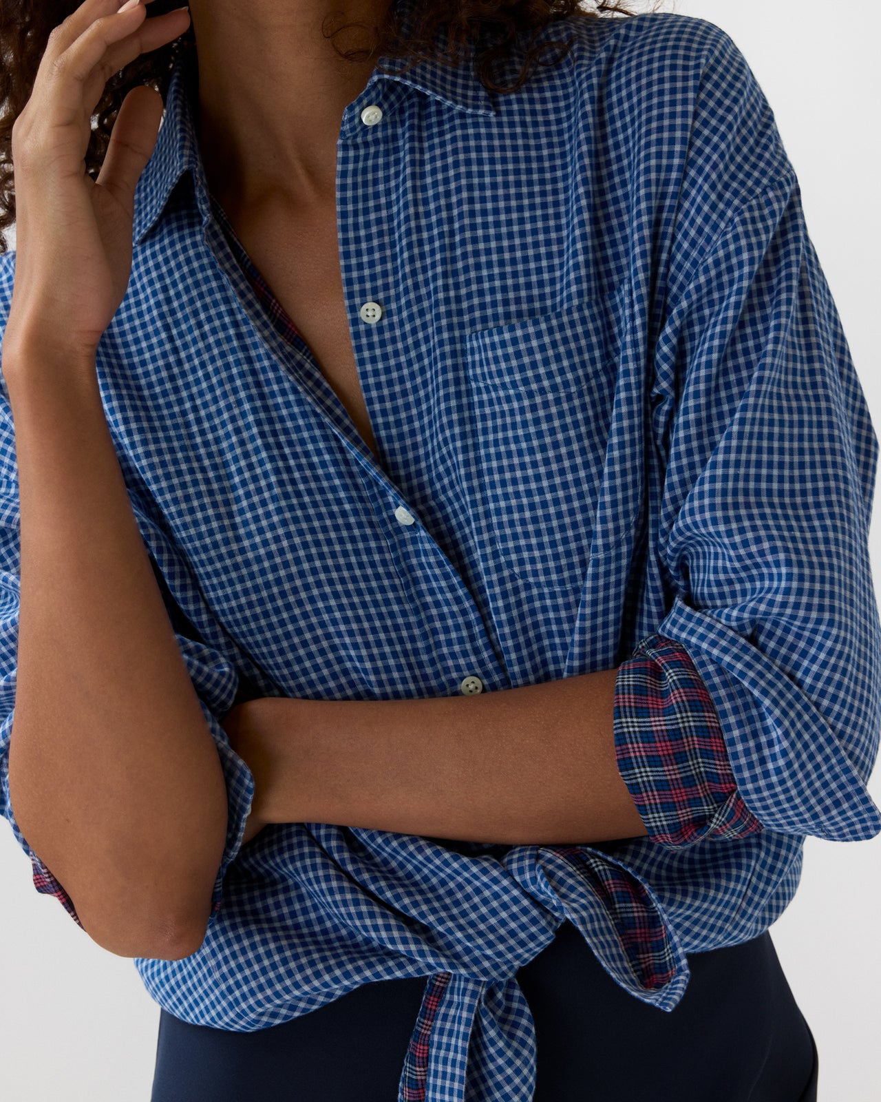 Weekender Shirt in Blue/Rose Double-Weave Check