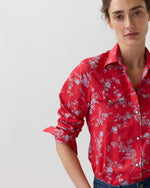 Load image into Gallery viewer, Western Shirt in Red Elizabeth Sketch Liberty Fabric
