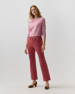 Load image into Gallery viewer, Kit Crewneck Sweater in Heather Cherry Cashmere
