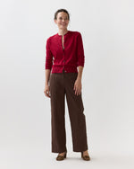 Load image into Gallery viewer, Rosie Cardigan in Deep Red Cotton/Cashmere
