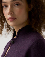 Load image into Gallery viewer, Tyrolean Jacket in Aubergine Extra Fine Merino Wool
