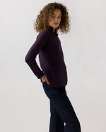 Load image into Gallery viewer, Tyrolean Jacket in Aubergine Extra Fine Merino Wool

