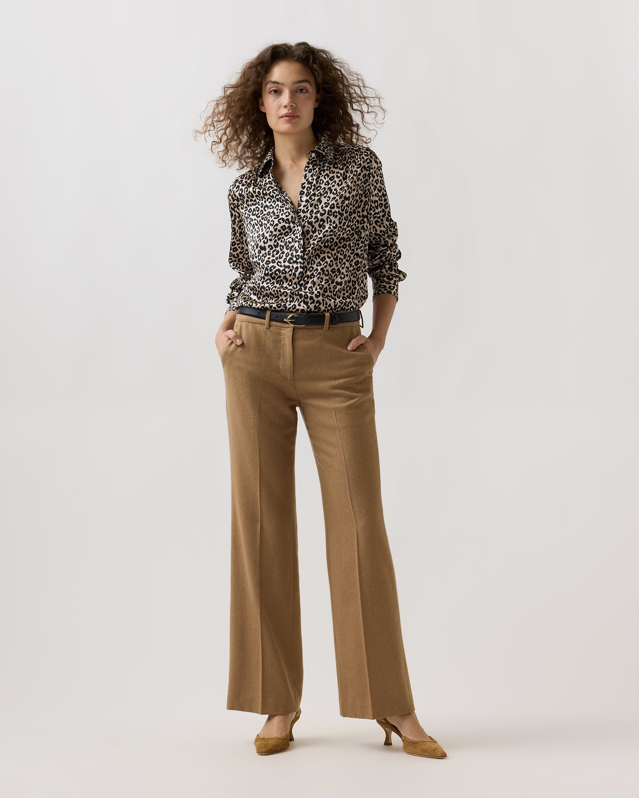 Natalia Blouse in Animal Print Silk Charmeuse