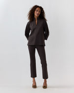 Load image into Gallery viewer, Violetta Tunic in Coffee Bi-Stretch Tricotine
