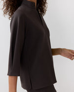 Load image into Gallery viewer, Violetta Tunic in Coffee Bi-Stretch Tricotine
