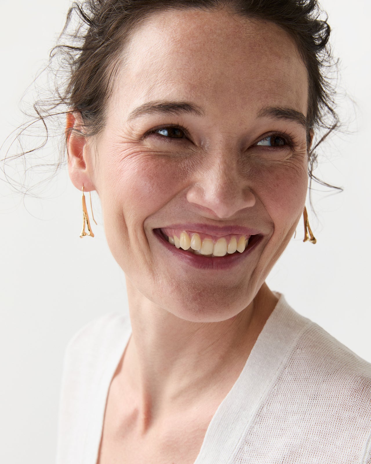 Alligator Spinous Process Earrings in Vermeil