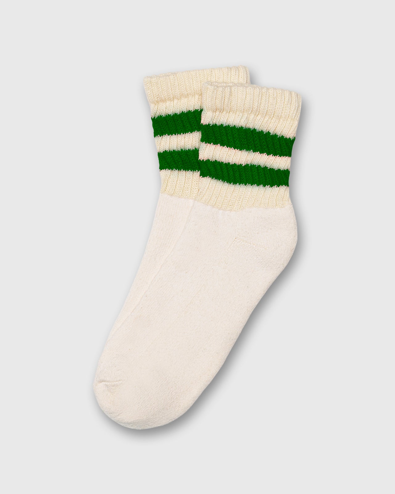 Retro Mono Stripe Quarter Crew Socks in Kelly Green