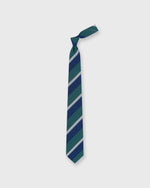 Load image into Gallery viewer, Silk Woven Tie in Navy/Sky/River Multi Stripe
