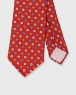 Load image into Gallery viewer, Silk Print Tie in Tomato/Sky/Buttercream Flower
