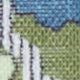 Hand-Rolled Linen/Cotton Print Pocket Square in Green/Sky Jacobean Floral