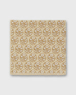 Load image into Gallery viewer, Hand-Rolled Linen/Cotton Print Pocket Square in Khaki/Bone Flower
