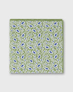 Load image into Gallery viewer, Hand-Rolled Linen/Cotton Print Pocket Square in Spring/Chalk/Navy Floral
