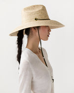 Load image into Gallery viewer, The Hollyhock Hat in Dark Green Lanyard/ Rose Quartz Toggle
