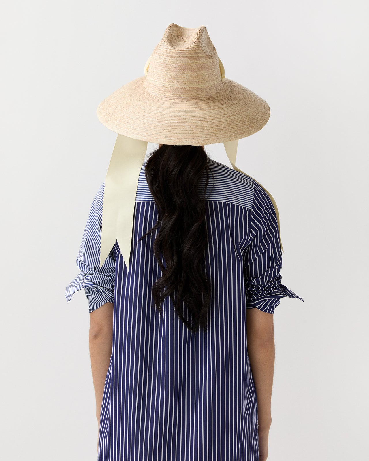 The Hollyhock Hat in Ivory Wide & Short Ribbon