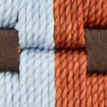 1 1/8" Polo Belt in Orange/Sky/Navy Chocolate Brown Leather