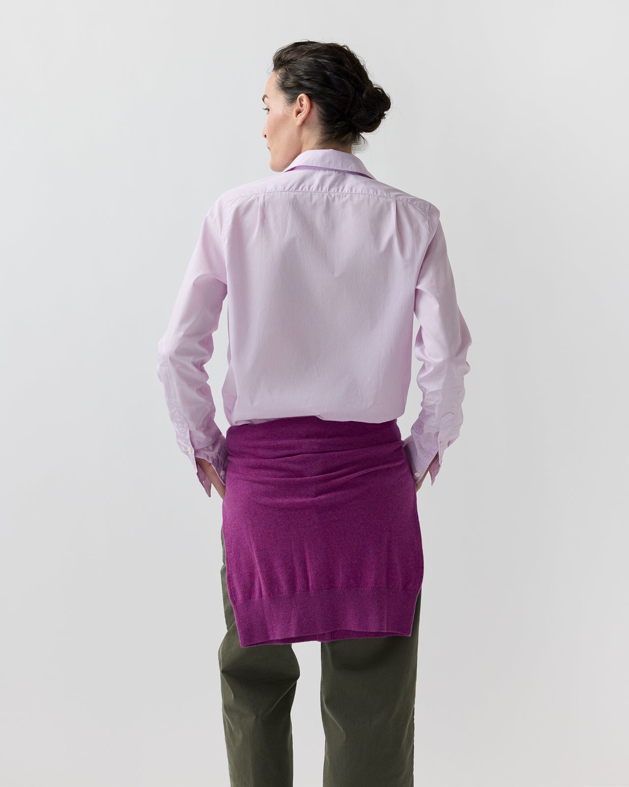 Sidney Shirt in Pink/White Hairline Stripe Poplin
