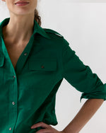 Load image into Gallery viewer, Safari Shirt in Evergreen Nylon Faille
