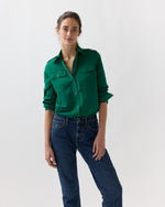 Load image into Gallery viewer, Safari Shirt in Evergreen Nylon Faille
