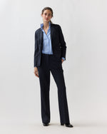 Load image into Gallery viewer, Moira Blazer in Heather Navy Cavalry Twill
