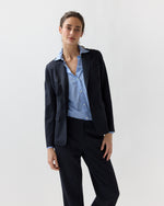 Load image into Gallery viewer, Moira Blazer in Heather Navy Cavalry Twill
