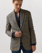 Load image into Gallery viewer, Boyfriend Jacket in Blue/Multi Check Wool
