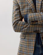 Load image into Gallery viewer, Boyfriend Jacket in Blue/Multi Check Wool
