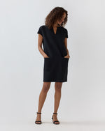 Load image into Gallery viewer, Oona Dress in Black Bi-Stretch Double Face
