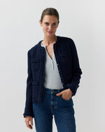 Load image into Gallery viewer, Essie Jacket in Navy Boucle Tweed

