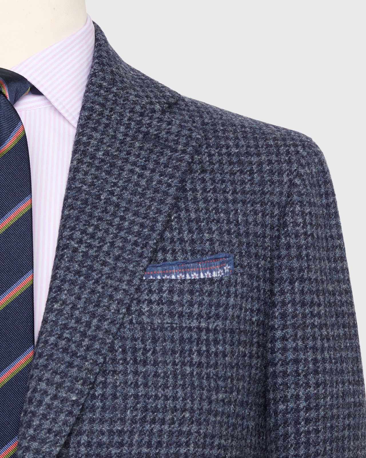 Virgil No. 3 Jacket in Navy/Blue Houndstooth Tweed
