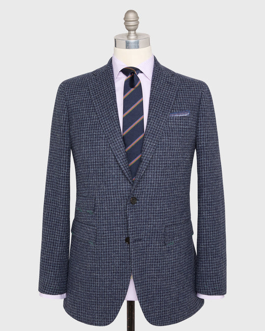 Virgil No. 3 Jacket in Navy/Blue Houndstooth Tweed