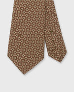 Load image into Gallery viewer, Silk Print Tie in Brown/Maize Medallion
