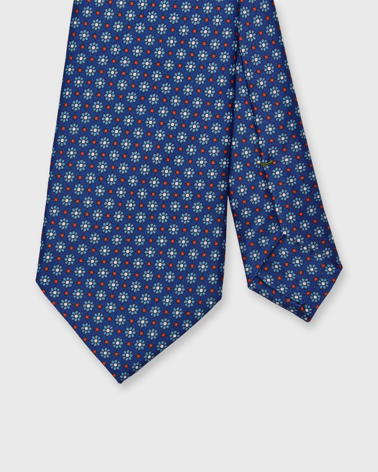 Silk Print Tie in Navy/Aegean Flower
